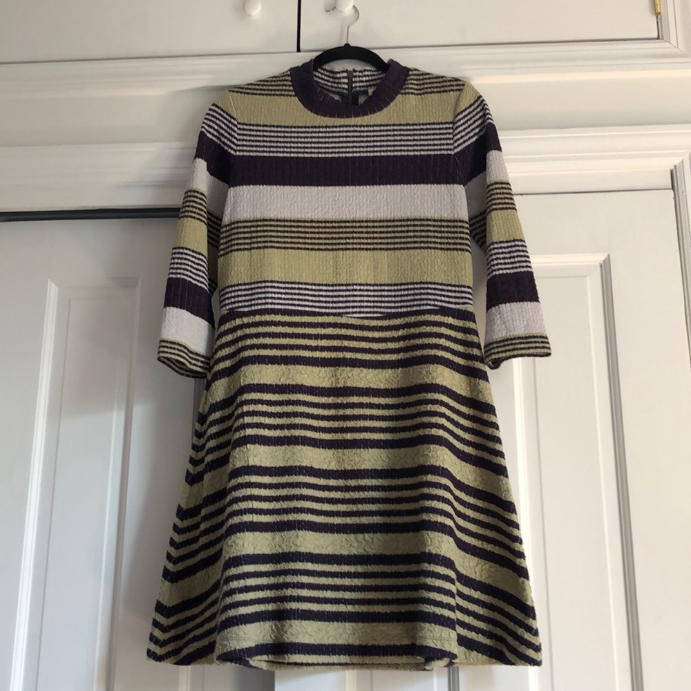 Anthropologie Mock Neck Striped Dress